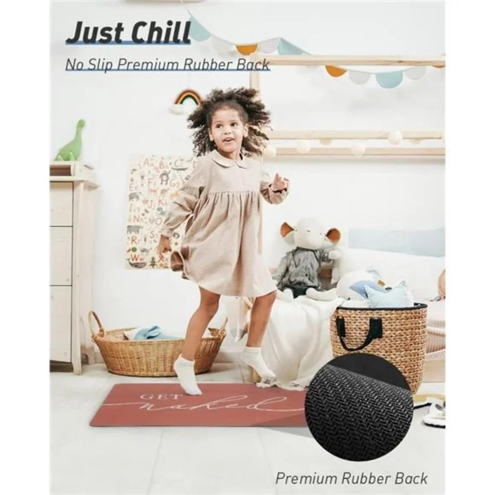 Super Cute - Quick Dry Bath mat 'Get Naked' Non Slip-Bathroom Rug 17
